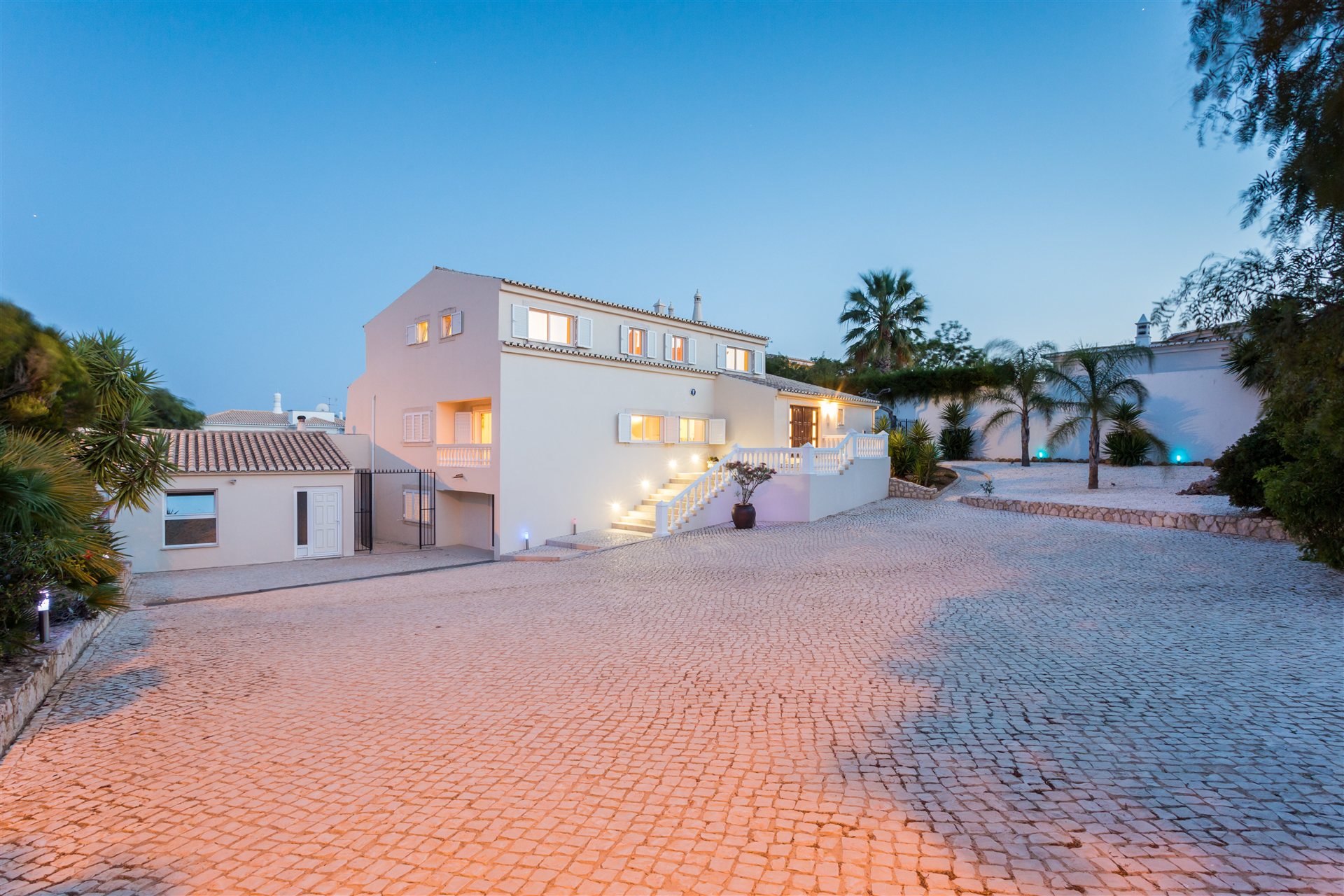 The villa and private gated parking