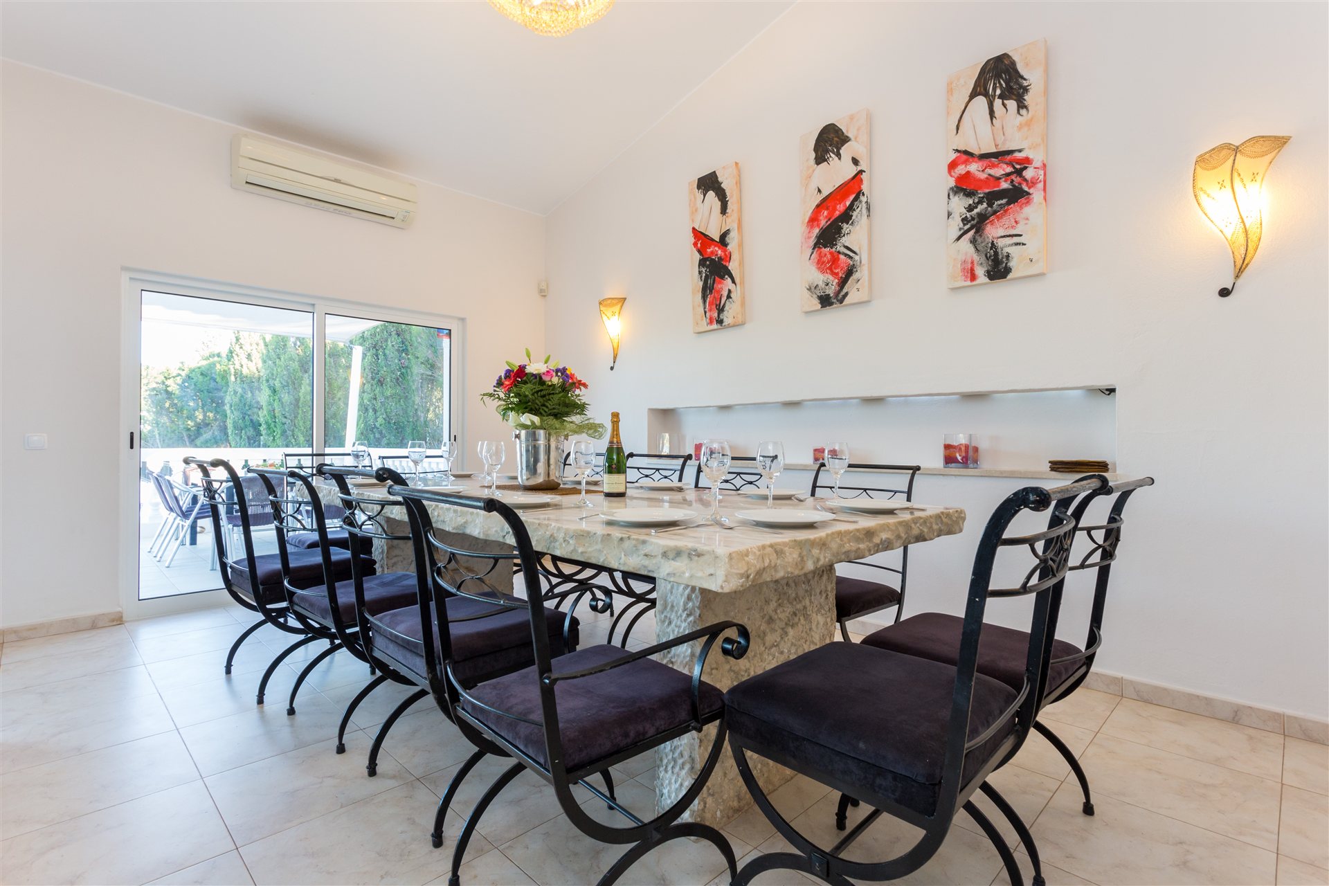 The indoor dining room