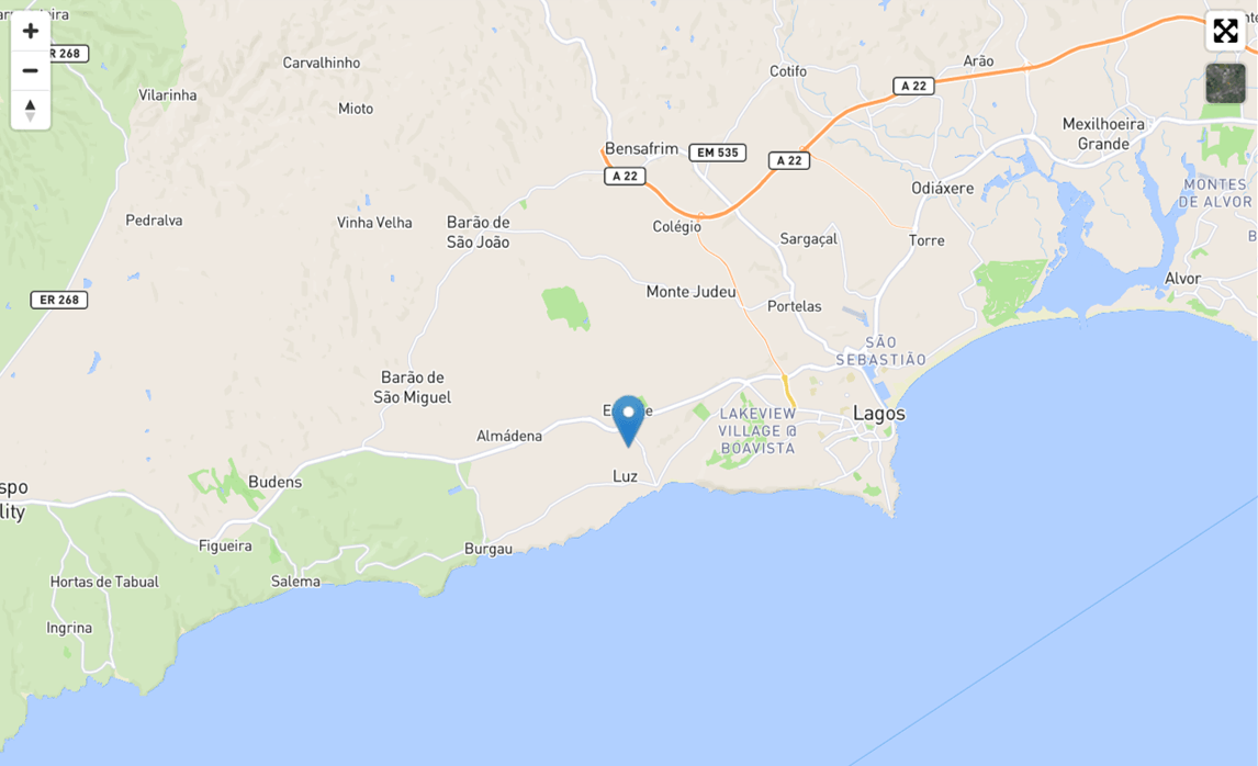 Map showing the location of Villa Lux Luz in Praia da Luz